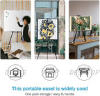Art Artist Easel Stand for Displaying, RRFTOK Metal Tripod Adjustable Easels for Painting Canvases Height from 21" to 66" with Reinforced Triangle - Carry Bag for Table-Top/Floor Drawing and,Black