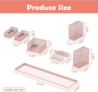 SUPEASY Pen Holder for Desk, 6 Piece Mesh Desk Organizer set for Office Organization with Mail Organizer, Letter Phone Holder, Sticky Notes Caddy Storage, Pink