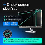 Acrylic 21.5 Inch Computer Privacy Screen Filter for Widescreen Computer Monitors - 19.3" x 11.3" (491 x 288mm) - Monitor Frame Hanging Type