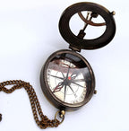 Captain's Brass Sundial Compass – Vintage Marine Nautical Compass, Functional Navigation Tool for Camping, Hiking, Outdoor Adventures, Collectible Gift for Men