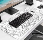Wave Pattern Laptop Anti Slip Mouse Pad, Office Accessories Decorative Stitching Edge Gaming Mouse Pad 34.5x15.7 Inches