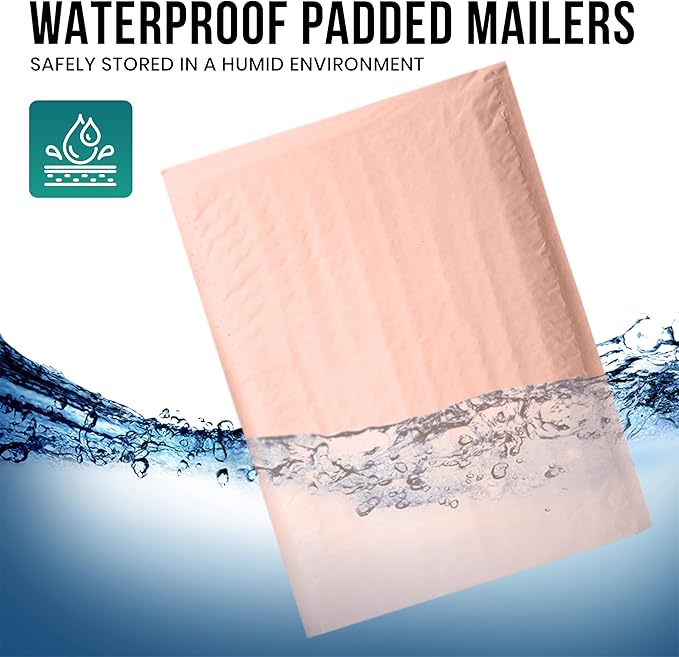 Levex - #0000 4" x 6" [5 Pack] Light Pink Poly Bubble Mailers, Padded Envelope Mailers, Packing Envelope & Mailing Bags for Shipping