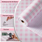 ALIUNI Drawer and Shelf Liner, Non-Slip Kitchen Cabinet Liners Non-Adhesive Thick Strong Grip Waterproof Washable Mats Protect Dresser Shelves Cupboard Bathroom Cabinets, Pink Plaid, 18 in X 10 FT
