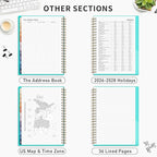 RETTACY 2026-2027 Monthly Planner, Jan 2026 - Dec 2027, Large Size (8.5" x 11"), Agenda, Calendar, 24 Month Tabs, Flexible Plastic Cover, 100 GSM Thick Paper, Spiral-bound (Tiffani Blue)