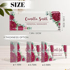 Personalized Name Plate for Desk, Custom Acrylic Desk Name Sign, Office Appreciation Gifts for Women Men Coworkers Boss Teacher Employee (Flower-Rose)