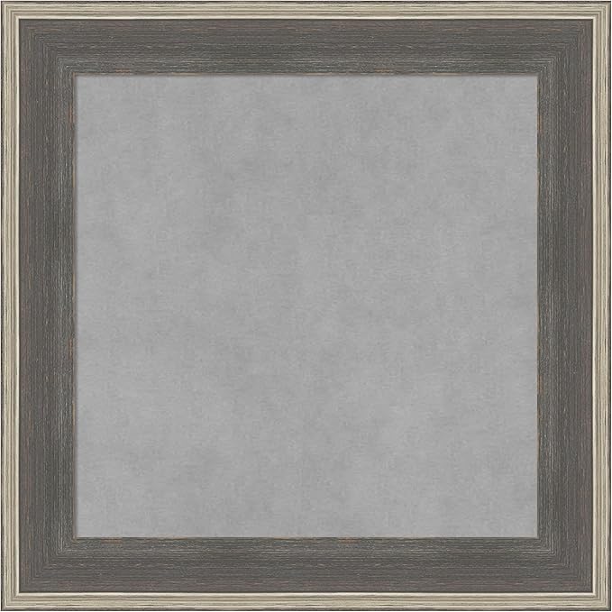 Amanti Art Grey Framed Magnetic Board 21x21 Small Vision Board for use with Magnets, 100% Metal Sheet to Display Items as Office Decor or for Home Organization in mudroom, Kitchen or Kids Room