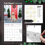 MICASA PRESS Labs 2026 Wall Calendar 12 Month | 12" x 24" Open | Thick & Sturdy Paper | Holiday Gift | Cute Labrador Retriever Puppy Dog Calendar 2026