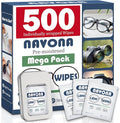 500 Count Lens Wipes for Eyeglasses – Pre-Moistened, Individually Wrapped Eyeglass Cleaning Wipes – Scratch-Free, Streak-Free Glasses Cleaner Wipes for Sunglasses & Camera Lens – Bulk Pack