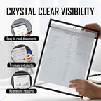 Pack of 50 Job Ticket Holders 10x14 Heavy Duty, 8.5 x 11 Letter Size, Clear & Black Plastic Sleeves, Hanging Document Sleeves, C-line Shop Ticket Holders 10x14