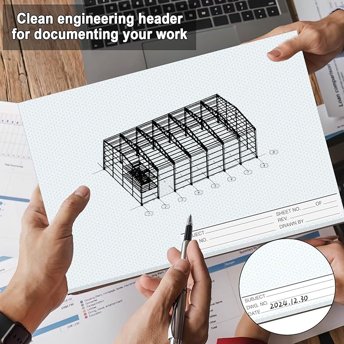 1 Pack 50 Sheets 11" x 17" Isometric Graph Paper Pad Landscape for 3D Designs Architecture Landscaping Engineering Drafting (Landscape)