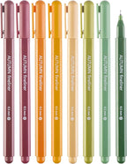DIVERSEBEE Fine Tip Pens, 8 Bible Pens No Bleed Through, Assorted Colors, 0.5mm Fine Point Fineliner Markers for Journaling, Bible Study Journaling Supplies and Accessories (Autumn)