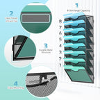 Gawerk 8-Tier Wall File Organizer Hanging Wall File Holder Wall Mount Paper Folder Organize, Mesh Magazine Document Mail Organizer Wall Organizer for Office School Home, Black
