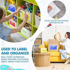 Outus Self Adhesive Shop Ticket Holders Clear Plastic Sleeves Adhesive Pockets Work Order Job Ticket Holders for Home Office Posting Signs(11 x 8.5 Inch,60 Pcs)