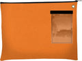 BankSupplies Canvas Interoffice Mailer, 14 oz. - 14W x 11H - Orange - Transit Bag - Large Zipper Bag with Grommet - Use with Padlock or Zip Tie for Security - Interoffice Mail Bag