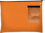 BankSupplies Canvas Interoffice Mailer, 14 oz. - 14W x 11H - Orange - Transit Bag - Large Zipper Bag with Grommet - Use with Padlock or Zip Tie for Security - Interoffice Mail Bag