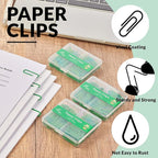 NEEWAY Colorful Paper Clips Assorted Sizes, Small and Large Paperclips, 210 Count, 3 Pack of 70 (Green)