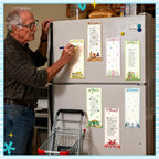 Eaasty 12 Pcs Seasonal Holiday Magnetic Notepads for Refrigerator Gnome Monthly Magnetic Grocery List 9 x 3.5" Magnet Memo Pads 30 Sheets Per Pad Shopping to Do List for January to December