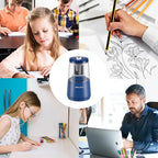 JARLINK Electric Pencil Sharpener, Heavy-Duty Helical Blade to Fast Sharpen, Auto Stop for No.2/Colored Pencils(6-8mm), AC Adapter/Battery Operated in School Classroom/Office/Home (Blue)