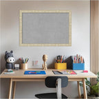 Amanti Art Silver Framed Magnetic Board 18x26 Medium Vision Board for use with Magnets, 100% Metal Sheet to Display Items as Office Decor or for Home Organization in mudroom, Kitchen or Kids Room
