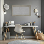 Amanti Art Grey Framed Magnetic Board 16x28 Small Vision Board for use with Magnets, 100% Metal Sheet to Display Items as Office Decor or for Home Organization in mudroom, Kitchen or Kids Room