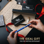 Wordsworth & Black Fountain Pen Set, 18K Gilded Broad Nib, Includes 24 Pack Ink Cartridges, Ink Refill Converter & Gift Box, Gold Finish, Calligraphy, [Imperial Blue], Perfect for Men & Women