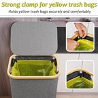 efluky Recycling Bin Holder 100L, 26 Gallon Trash Can with Lid, Garbage Bag Holder for Yellow Bags, Easy Removal, (Inner Bag Not Included) -Grey