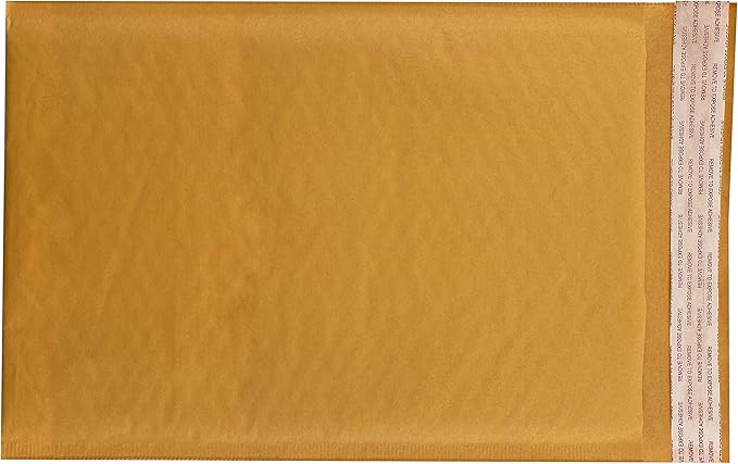 Amazon Basics Kraft Bubble Self-Seal Mailer, 8.5" x 14" (Internal Size - 8.25" x 13.75"), 100-Pack, Brown