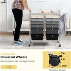 Giantex 12 Drawer Rolling Storage Cart Tools Scrapbook Paper Office School Organizer (Black Gradient)