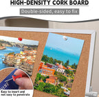 kdafio 11.81"×11.81" Cork Board Bulletin Board, Double Sided Pin Board with Silver Aluminum Border, Desktop Small Cork Board with Stand Suitable for Home, Office, Desk Message Board or Picture Board