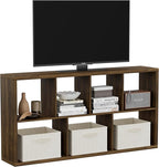 Jpiziso 7 Cube Storage Organizer, Cube Shelf with Heavy-Duty Thick Boards, 25.12" L x 9.37" W x 48.74" H, Smooth Easy-Clean Panels, Simple Assembly, for Living Room Bedroom Office, Brown