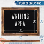 HBCY Creations 18" x 24" Torched Brown Solid Wood Frame Wall Chalkboard, Magnetic Surface, Home Décor, Restaurant & Café Menus, Blackboard, Includes Chalk, Eraser & Hanging Hardware
