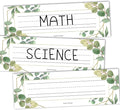 Desk Name Tags for Classroom -25 Student Name Plates for Classroom Kindergarten, Preschool, 1st, 2nd & 3rd Grade, 9x3 Teacher Nameplates for Student Desks & Cubbies, Greenery Nametags