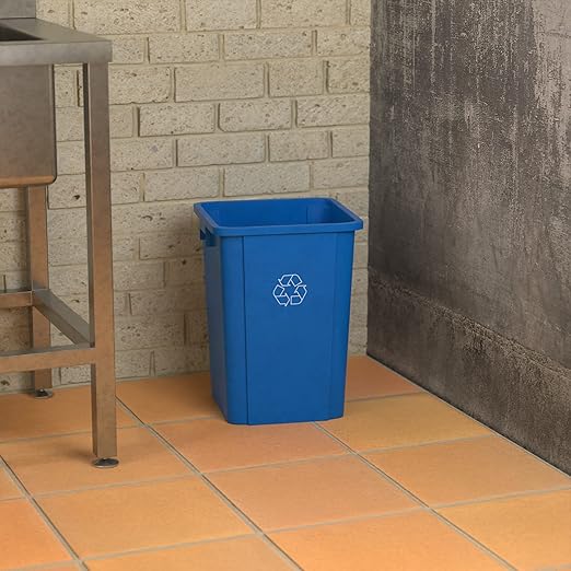 Krollen Industrial 19 Gallon Blue Square Commercial Trash Can