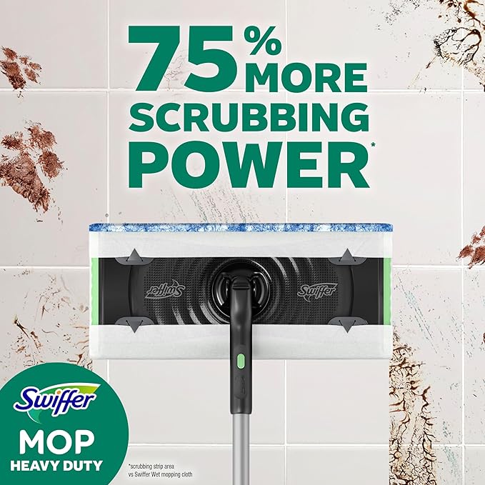 Swiffer Sweeper Pet Heavy Duty Multi-Surface Wet Cloth Refills for Floor Mopping and Cleaning, Fresh scent, 16 count, Pack of 2
