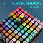 WELLOKB Alcohol Markers, 120 Colors Dual Tip Permanent Art Markers for Drawing,for Adult Coloring, Alcohol, Based Ink Ideal for Book Painting and Card Making