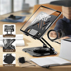 MIZOTIC iPAD Tablet Holder Desktop Stand, Dual Rod Adjustable & Rotatable Carbon Steel, Compatible with 4.7-16.5" iPads,Tablets, Portable Monitors, Kindle.