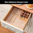 Cooyes Shelf Liner – Premium Non-Adhesive Cabinet & Drawer Liner for Kitchen – Waterproof Shelf Paper with Modern Pattern – Durable EVA Cabinet Mat – Easy to Cut （24" W x 120" L）