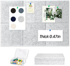 Thick Cork Board Tiles for Wall with Push Pins, Removable 36"x24"x0.47" Bulletin Board Sets, Self-Adhesive Pin Board | Magrowill 6 Packs Felt Panels for Office Home Classroom Dorm