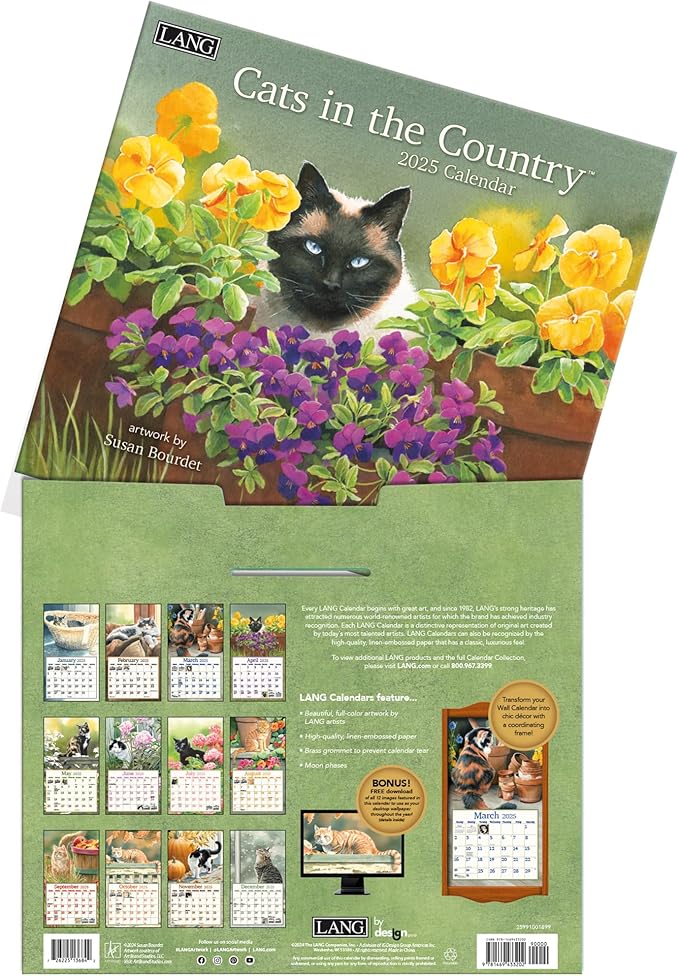 LANG Cats In The Country 2025 Wall Calendar (25991001899)