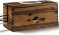 TIDITA Acacia Large Cable Management Box - 15" L Cord Box Hider, Power Strip Box for Office - Cable Hider Box, Surge Protector Box - Wire Box Hider for Desk - 3 Open Slots, Magnetic Lid (Walnut color)