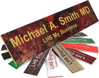 Engraved Name Plates for Door Sign Personalized Rustico Granite Pattern Plastic Plaque with Gold Letters - Made in USA 2x4 S7