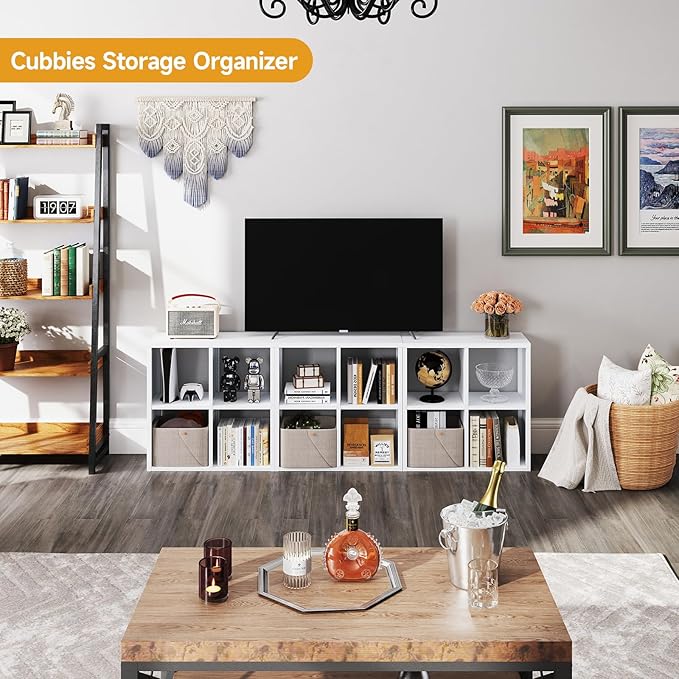 IRONMIX Metal Short Bookshelf, White Small Bookshelf with Storage, Modern 4 Cube Storage Organizer with Shelves, Open Cube Shelf, Small TV Stand for Home Office Library (White, 700-2 Set)