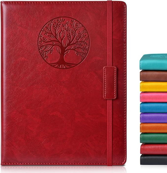 Biuwory Lined Journal Notebook for Women Men,256 Pages B5 Large Hardcover Leather Journals for Writing,Travel,Business,Work & School,College Ruled Notebooks for Note Taking,Diary Notepad 7.8"×10.2"