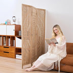 5.6 Ft Folding Room Divider, Portable Privacy Screen & Partition, No Assembly Required for Use as Cat Litter Box Cover, Clutter Hider, Room Separator, 3 Panels (Natural)