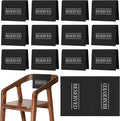 Buryeah 12 Pcs Reserved Seating Signs for Chairs Church Pew Reserved Chair Signs Placeholder with Printed Words for Weddings Parties Celebrations Receptions Church or Event (Black,White)