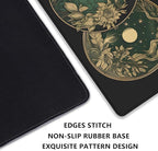 Celestial Moon Phases Art Nouveau Witch Aesthetic Green Dark Academia Mouse Pad,Non-Slip Waterproof Rubber Base Mouse Pad for Office,Computer,Keyboard,Laptop and Home Desk Pad(27.5X11.8 in)