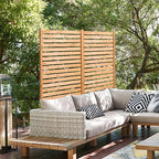 VEVOR Wooden Privacy Screen,36" W x 73" H Outdoor Privacy Screen, Freestanding Wood Privacy Panel with Stand,Outdoor Divider for Balcony Patio Lawn Garden