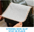 MINJIATEX Couch arm Covers,Non-Slip lace Sofa arm Covers Set of 2 Washable Sofa armrests Cover for Living Room Recliner Chair arm Cover Protectors for Leather armrest (FH-Off White)
