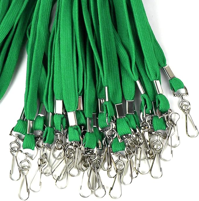 Ollain Badge Lanyards Flat Lanyard Swivel Hooks Durably Neck Bulk lanyards with Clip 100 Pack
