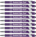 HEYZARDA Personalized Pens with Name Text Logo Custom Ballpoint Pen for Business Office Events with Stylus for Touchscreen 20 Pcs Dark Purple